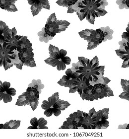 Abstract seamless pattern with elegant flowers for your designs. Stylish template can be used for design fabric, textile and more designs. Vector illustration.