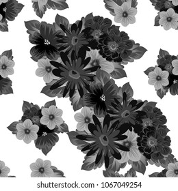 Abstract seamless pattern with elegant flowers for your designs. Stylish template can be used for design fabric, textile and more designs. Vector illustration.