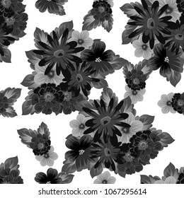 Abstract seamless pattern with elegant flowers for your designs. Stylish template can be used for design fabric, textile and more designs. Vector illustration.