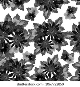 Abstract seamless pattern with elegant flowers for your designs. Stylish template can be used for design fabric, textile and more designs. Vector illustration.