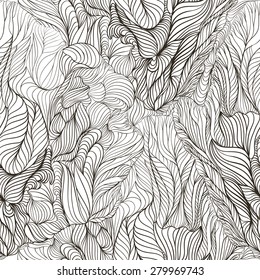 Abstract Seamless Pattern Elements Leaves Flowers Stock Vector (Royalty ...