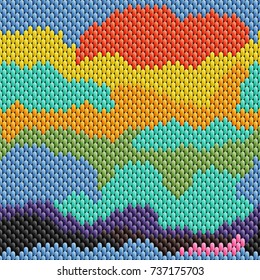 Abstract seamless pattern of the elements mosaic. The texture of the fabric.