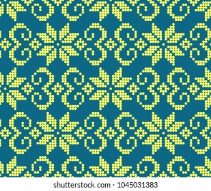 Abstract seamless pattern with elements of slavic ornament