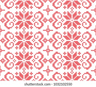 Abstract seamless pattern with elements traditional slavic ornament 