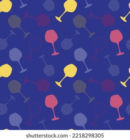 Abstract seamless pattern with elements of the wine tasting concept. Vector illustration