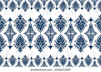 Abstract seamless pattern, Embroidery ikat, Geometric ethnic, Pattern seamless, Design for fabric, carpet, wallpaper, clothing, wrapping, Batik, fabric,Vector illustration background 