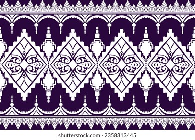 Abstract seamless pattern, Embroidery ikat, Geometric ethnic, Pattern seamless, Design for fabric, carpet, wallpaper, clothing, wrapping, Batik, fabric,Vector illustration background.