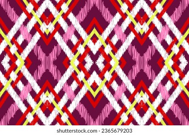 Abstract seamless pattern, Embroidery ikat, Geometric ethnic, Pattern seamless, Design for fabric, carpet, wallpaper, clothing, wrapping, Batik, fabric,Vector illustration background 