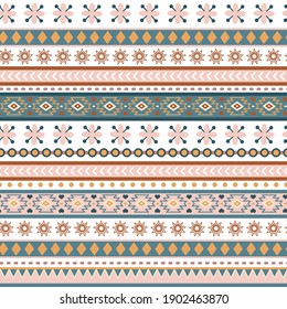 Abstract seamless pattern with ethnic aztec motifs. Mexican background. Design for wallpaper, clothing, wrapping, fabric.