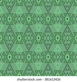 Abstract seamless pattern with ethnic aztec elements. Boho chic design.