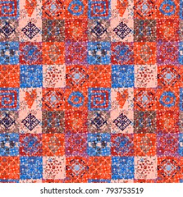 Abstract seamless pattern. Ethnic background. Grunge texture