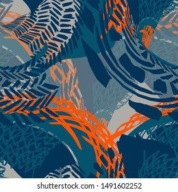 Abstract seamless pattern. Ethnic motif.