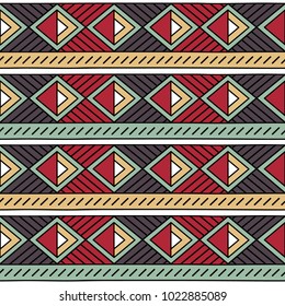 Abstract seamless pattern with ethnic motives. Geometric vector seamless pattern. Hand drawn abstract background.