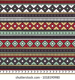Abstract seamless pattern with ethnic motives.Geometric vector seamless pattern. Hand drawn abstract background.