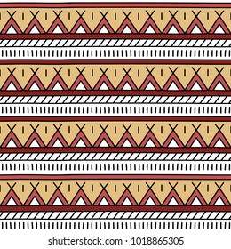 Abstract seamless pattern with ethnic motives.Geometric vector seamless pattern. Hand drawn abstract background.