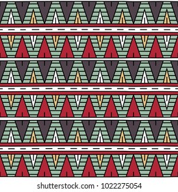Abstract seamless pattern with ethnic motives.Geometric vector seamless pattern. Hand drawn abstract background.