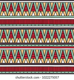 Abstract seamless pattern with ethnic motives.Geometric vector seamless pattern. Hand drawn abstract background.