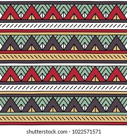 Abstract seamless pattern with ethnic motives.Geometric vector seamless pattern. Hand drawn abstract background.