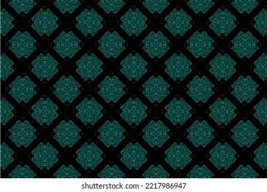 Resumen de patrón sin fisuras, Patrón oriental étnico sin soldadura tradicional, diseño para el interior, papel de pared, tela, cortina, alfombra, ropa, Batik, fondo, ilustración sin costura, estilo bordado.