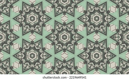 Resumen de patrón sin fisuras, Patrón oriental étnico sin soldadura tradicional, diseño para el interior, papel de pared, tela, cortina, alfombra, ropa, Batik, fondo, ilustración sin costura, estilo bordado.
