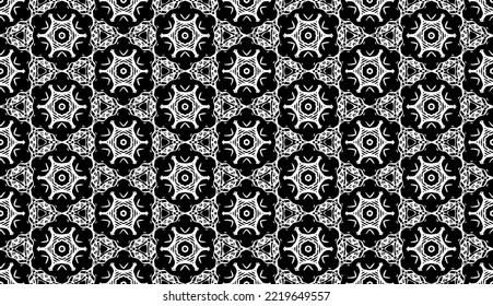 Resumen de patrón sin fisuras, Patrón oriental étnico sin soldadura tradicional, diseño para el interior, papel de pared, tela, cortina, alfombra, ropa, Batik, fondo, ilustración sin costura, estilo bordado.