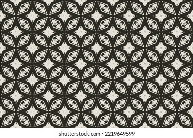 Abstract seamless pattern, Seamless ethnic oriental pattern traditional, design for interior,wallpaper,fabric,curtain,carpet,clothing,Batik,background , Seamless  illustration, Embroidery style.