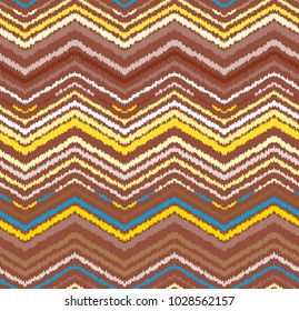 Abstract seamless pattern in ethnic style. Warm fabric.