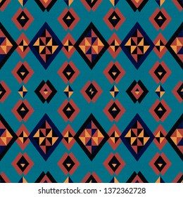Abstract seamless pattern in ethnic style. Vector illustration. 