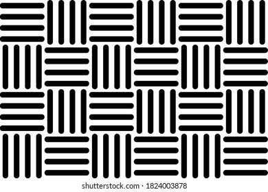Resumen de un patrón impecable. Diseño de papel pintado de línea diaria Squares textura con líneas horizontales y verticales redondeadas en blanco y negro.