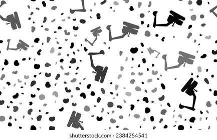 Abstract seamless pattern with excavator symbols. Creative leopard backdrop. Vector illustration on white background