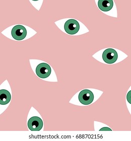 Abstract seamless pattern with eyes. Vector background. Pop art ornament