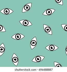 Abstract seamless pattern with eyes. Vector background. Pop art ornament