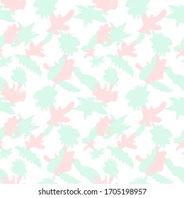 Abstraktes Nahtloses Muster für Stoff. Pastellfarben in Rosa und Türkis. für Kinderbekleidung für Mädchen, Tapete im Kinderzimmer. Vektorillustration eps10