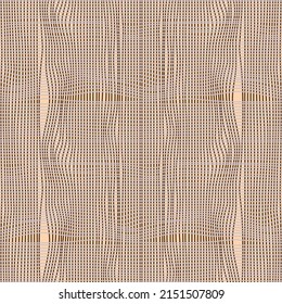 Abstract seamless pattern with fabric weaving effect. Modern vector optical illusion design