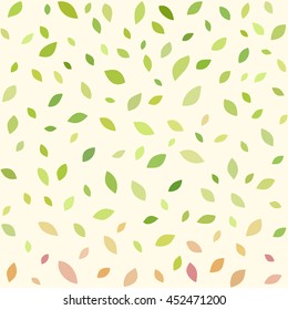 Abstract seamless pattern with falling leaves. Simple floral background