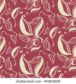 Abstract seamless pattern with falling leaves. Fabric, wallpaper or wrapping paper. Vector illustration, eps10.