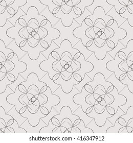 Abstract seamless pattern with fancy geometric ornaments. Seamless background.