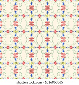 Abstract seamless pattern. Fashion graphic background design. Modern stylish abstract texture. Design colorful template for prints, textile, wrapping, wallpaper, website, etc. Vector illustration