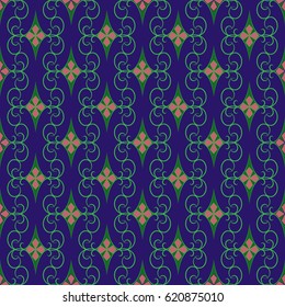 Abstract seamless pattern. Fashion graphic background design. Modern stylish abstract texture. Colorful template for prints, textiles, wrapping, wallpaper, website etc. Vector illustration