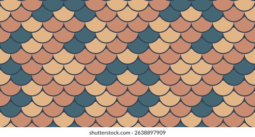 Abstract seamless pattern featuring a captivating scales design in earthy tones.  Ideal for textile prints, website backgrounds, or decorative elements.