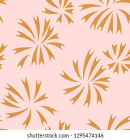 Abstract seamless pattern with fireworks. Festive background. Vector illustration. 