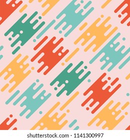 Abstract seamless pattern with flat geometric lines. Vector illustration in liquid style. Modern pastel background for banner, print, poster, web.