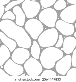 Abstract seamless pattern of floating bubbles. Smooth shapes arranged in an intricate, seamless design. Vector illustration