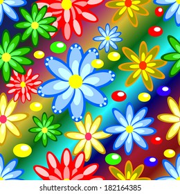 Abstract Seamless pattern with floral background