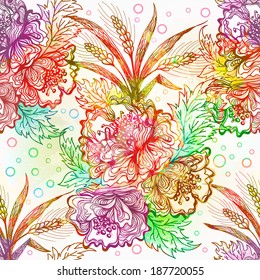 Abstract seamless pattern with floral background. Vector, EPS 10 