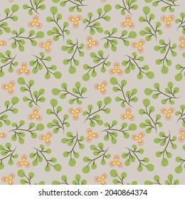  Abstract seamless pattern. Floral background. Ethnic Fabric with multi colored flowers and leaves, boho style
