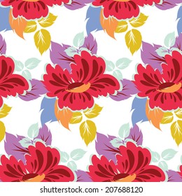 Abstract Seamless pattern with floral background