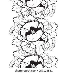 Abstract Seamless pattern with floral background Vector illustration
