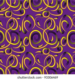 abstract seamless pattern with floral curl branches