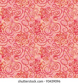 abstract seamless pattern with floral curl branches